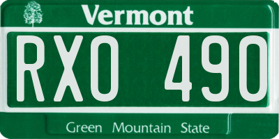 VT license plate RXO490