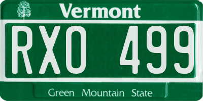 VT license plate RXO499