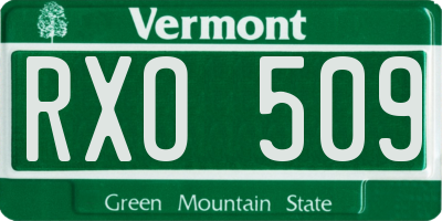 VT license plate RXO509