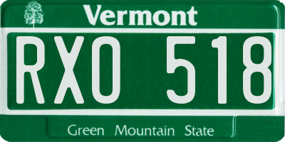 VT license plate RXO518