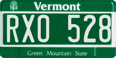 VT license plate RXO528
