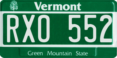 VT license plate RXO552
