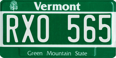 VT license plate RXO565