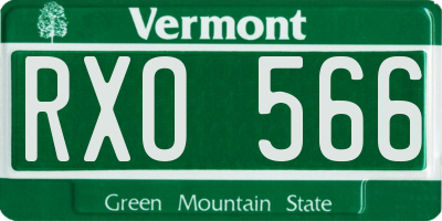VT license plate RXO566