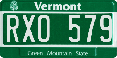 VT license plate RXO579