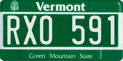 VT license plate RXO591