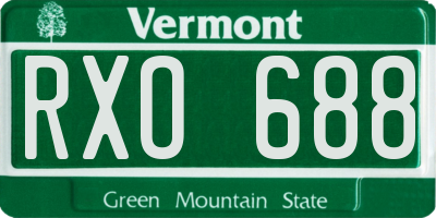 VT license plate RXO688