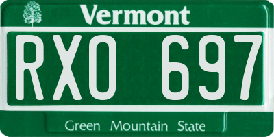 VT license plate RXO697