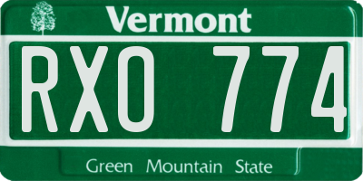 VT license plate RXO774