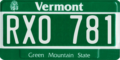VT license plate RXO781