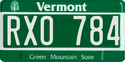 VT license plate RXO784