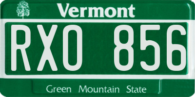VT license plate RXO856