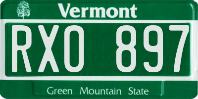 VT license plate RXO897