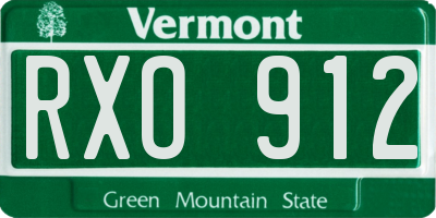 VT license plate RXO912