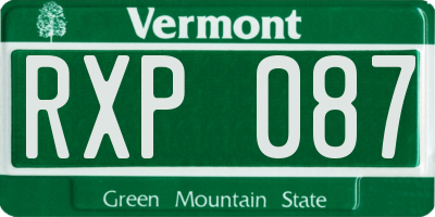 VT license plate RXP087