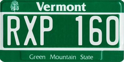 VT license plate RXP160