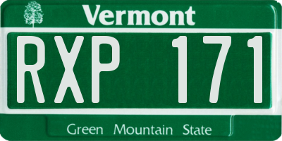 VT license plate RXP171