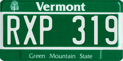 VT license plate RXP319