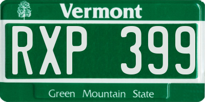 VT license plate RXP399