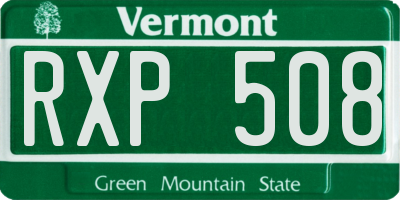 VT license plate RXP508