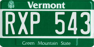 VT license plate RXP543