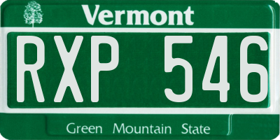 VT license plate RXP546