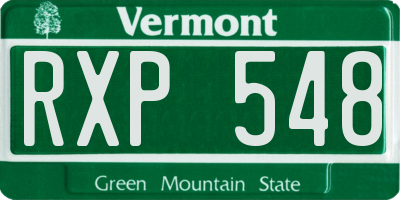 VT license plate RXP548