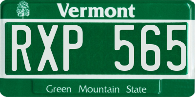 VT license plate RXP565