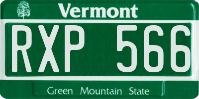 VT license plate RXP566