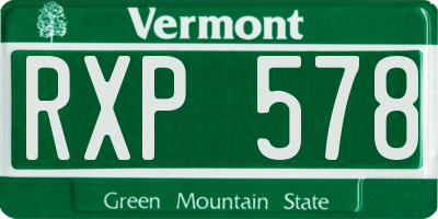 VT license plate RXP578