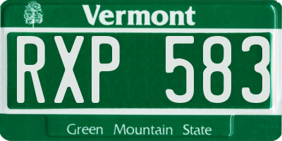 VT license plate RXP583