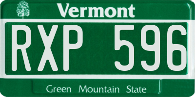 VT license plate RXP596