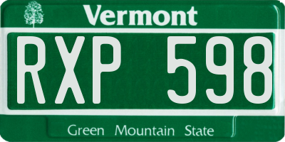 VT license plate RXP598