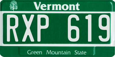 VT license plate RXP619