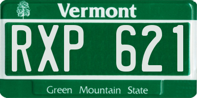 VT license plate RXP621