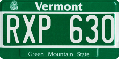 VT license plate RXP630