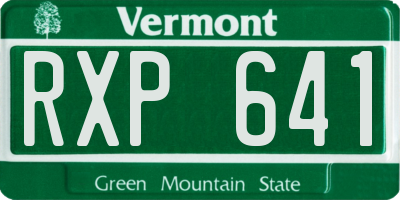 VT license plate RXP641