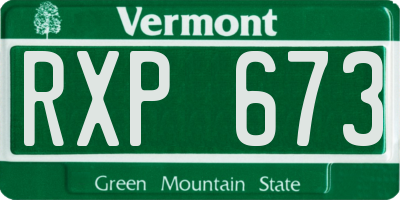 VT license plate RXP673