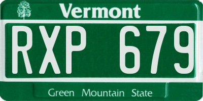 VT license plate RXP679