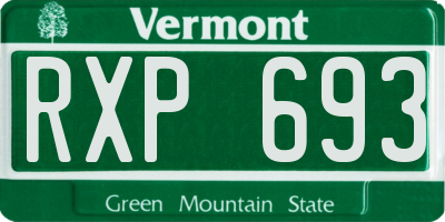 VT license plate RXP693