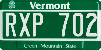 VT license plate RXP702