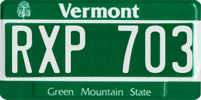 VT license plate RXP703