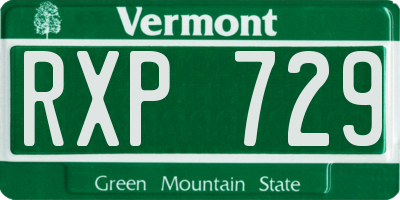 VT license plate RXP729