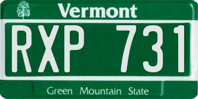 VT license plate RXP731