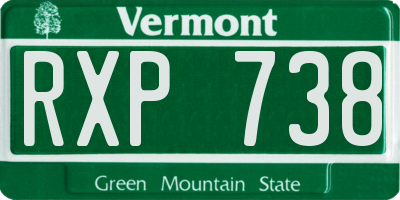 VT license plate RXP738