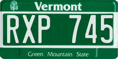 VT license plate RXP745