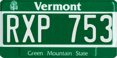 VT license plate RXP753