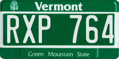 VT license plate RXP764