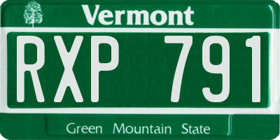 VT license plate RXP791