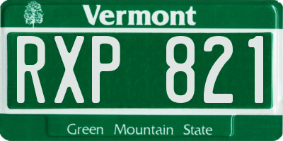 VT license plate RXP821